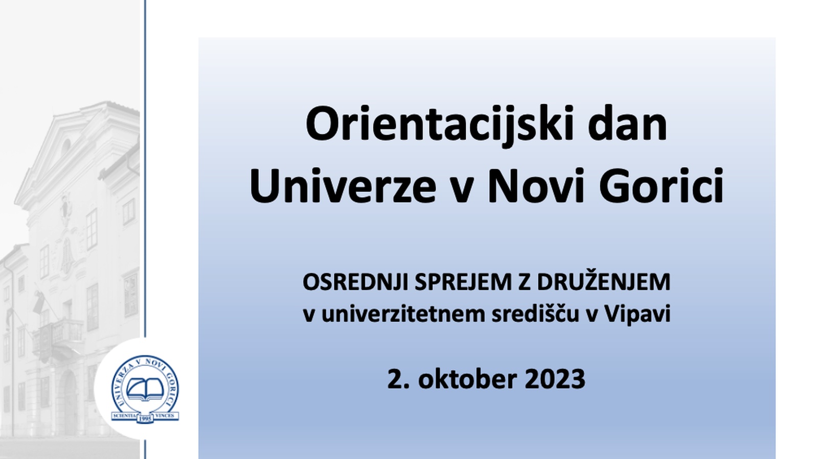 Orientacijski dan Univerze v Novi Gorici