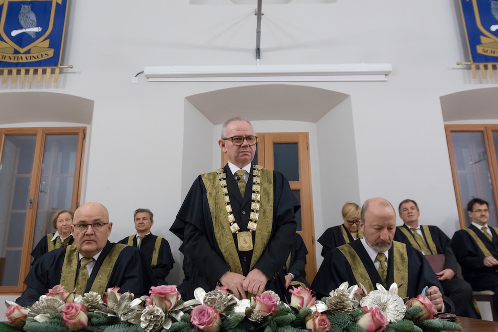 Rector, Vice-rectors and Deans of the University of Nova Gorica. Photo: Miha Godec