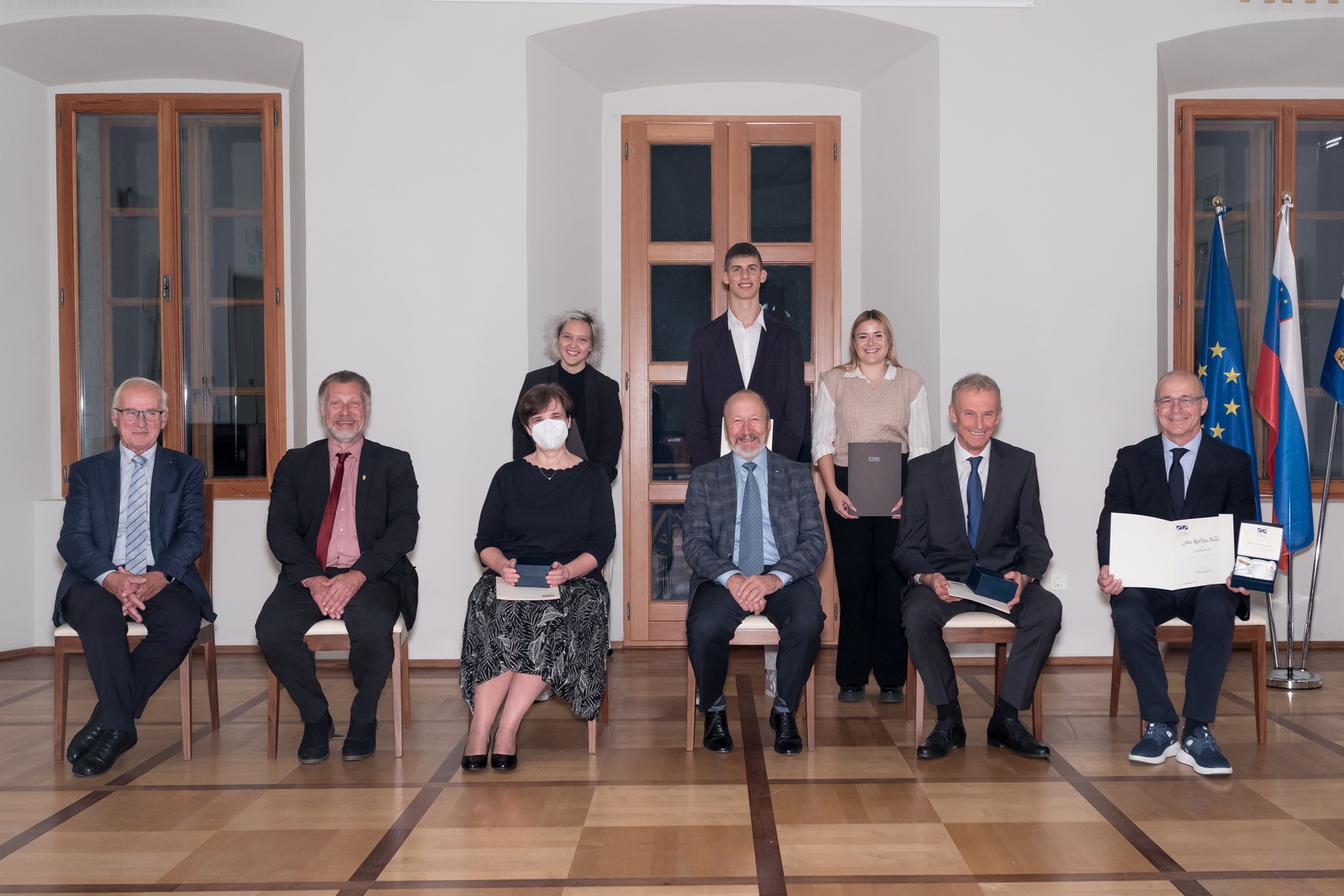 Awardees, Management of the University of Nova Gorica Foundation and Rector of the University of Nova Gorica. Photo: Miha Godec