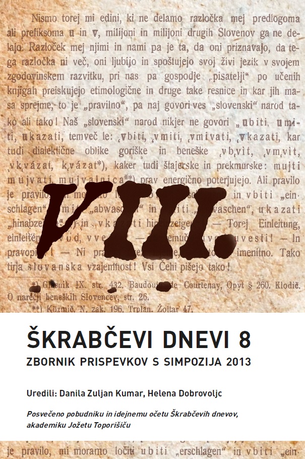 Škrabčevi dnevi 8. Zbornik prispevkov s simpozija 2013